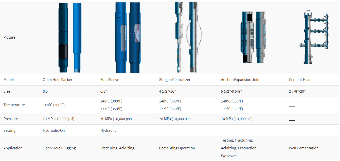 General Products Specification Table 5